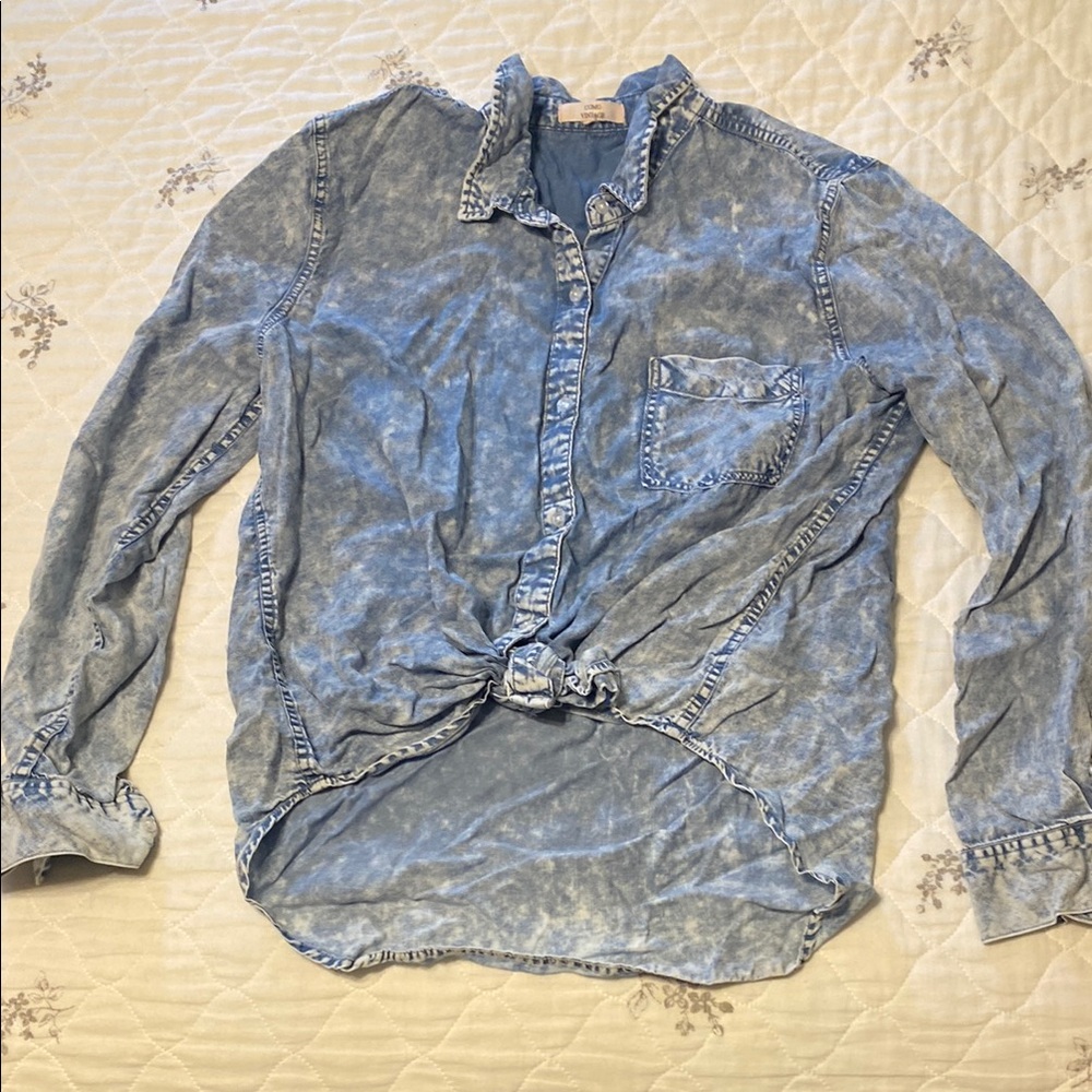 Como Vintage Light Blue Casual Button Down Shirt